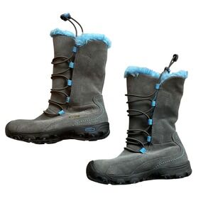 Keen Kids Waterproof Gray Blue Winter Snow Boots Size 12